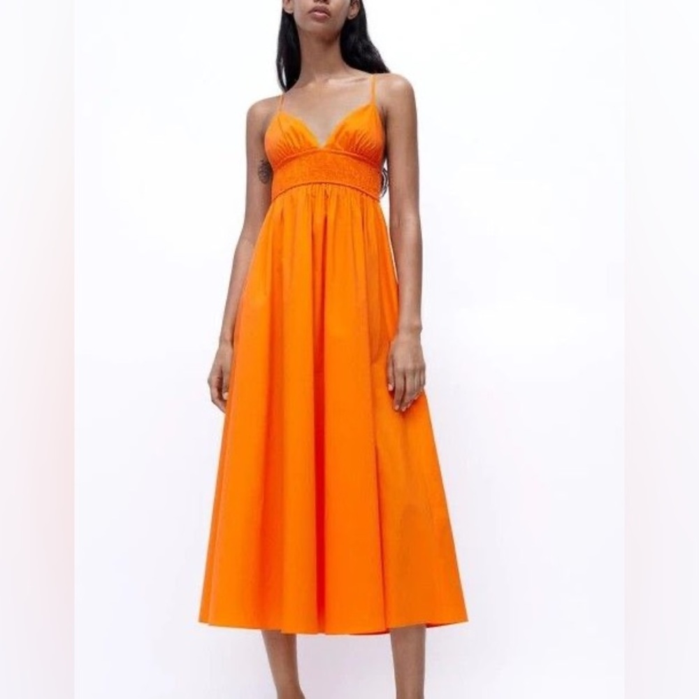 Zara Poplin midi dress
